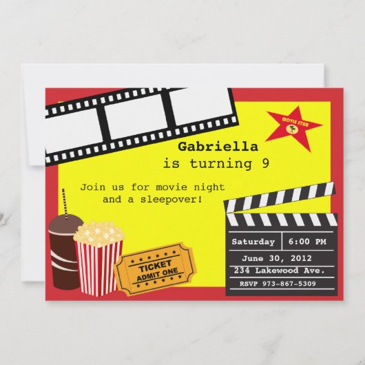 Perfect Movie Night Invitation Kaart (Voorkant)