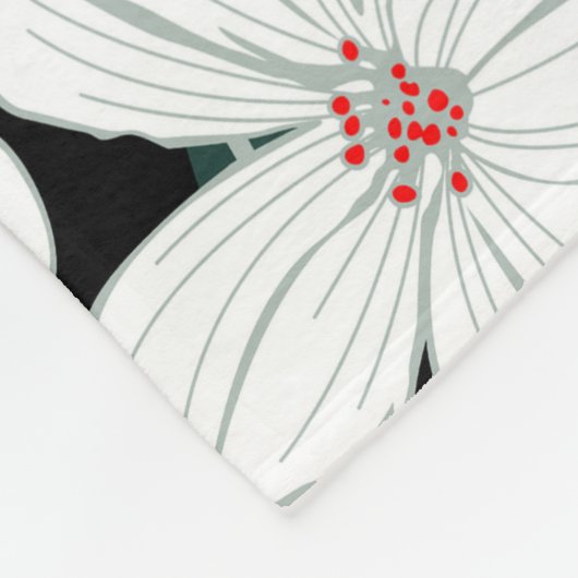 Perfect naadloze bloemen, groen en minimaal wit fleece deken (Hoek)