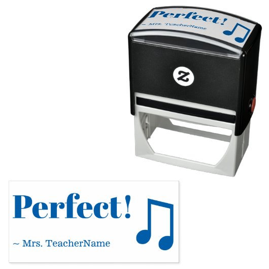 "Perfect!" + Naam instructeur Rubber Stempel (In situ)