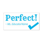 "Perfect!" + Naam leraar Rubber Stamp Zelfinktende Stempel (Design)