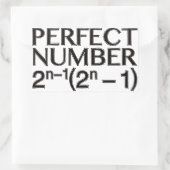 PERFECT_NUMBER RECHTHOEKIGE STICKER (Tas)