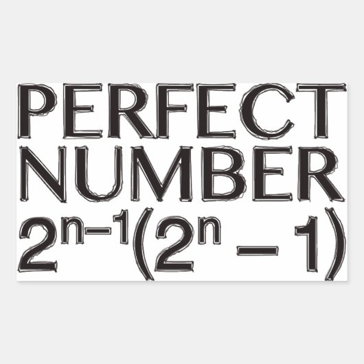 PERFECT_NUMBER RECHTHOEKIGE STICKER (Voorkant)