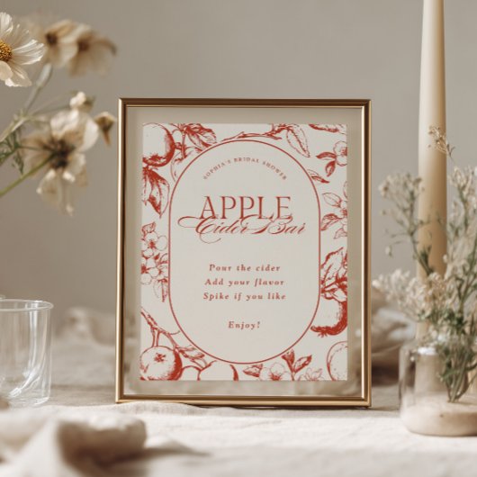 Perfect One Bruidsdouche Appelcider Bar Poster