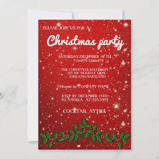 Perfect, ongekend rode kerstuitnodiging kaart (Voorkant)