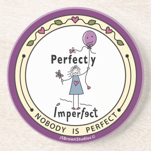 Perfect onvolmaakt 1A_Round Onderzetter (Voorkant)