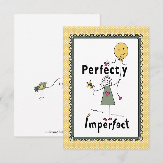 Perfect onvolmaakt 1C_Flat Card 5”x7” (Voorkant / Achterkant)