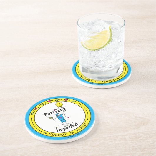 Perfect onvolmaakt 2_ronde Onderzetter (Zijkant)