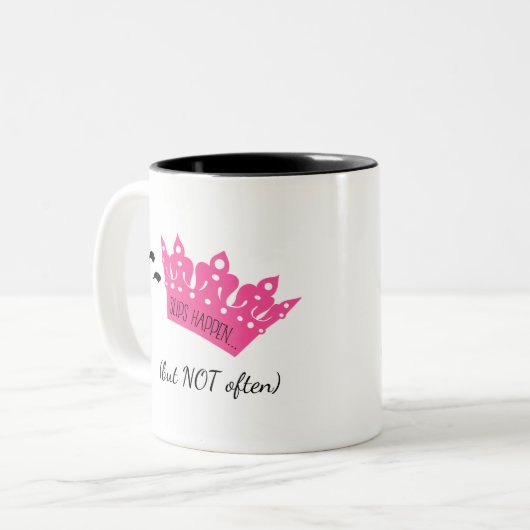 Perfect onvolmaakt "met godin" tweekleurige koffiemok (Voorkant links)