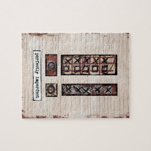 Perfect onvolmaakte JIgzaag Puzzle - Abstract brui Legpuzzel (Horizontaal)