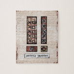 Perfect onvolmaakte JIgzaag Puzzle - Abstract brui Legpuzzel<br><div class="desc">Een modern abstract ontwerp in roest,  beige en neutrale kleuren boven een getextureerde achtergrond. Het zegt "perfect".</div>