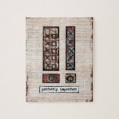 Perfect onvolmaakte JIgzaag Puzzle - Abstract brui Legpuzzel (Verticaal)