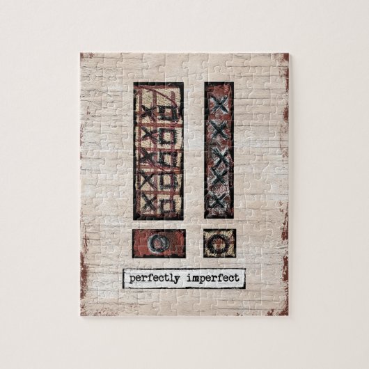 Perfect onvolmaakte JIgzaag Puzzle - Abstract brui Legpuzzel (Verticaal)