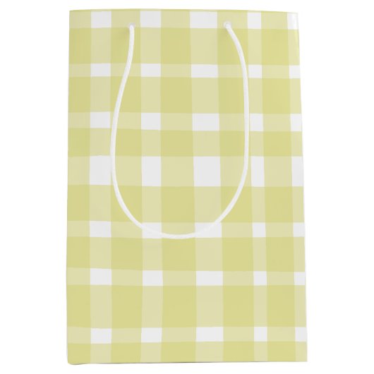 Perfect onvolmaakte Pastel Yellow Gingham Medium Cadeauzakje (Voorkant)
