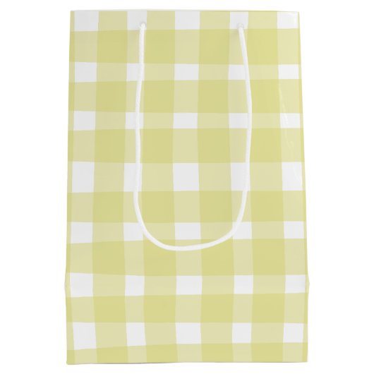 Perfect onvolmaakte Pastel Yellow Gingham Medium Cadeauzakje (Achterkant)