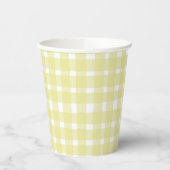 Perfect onvolmaakte Pastel Yellow Gingham Papieren Bekers (Links)