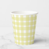 Perfect onvolmaakte Pastel Yellow Gingham Papieren Bekers (Voorkant)