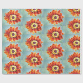 Perfect oranje zonnebloem inpakpapier (Vlak)