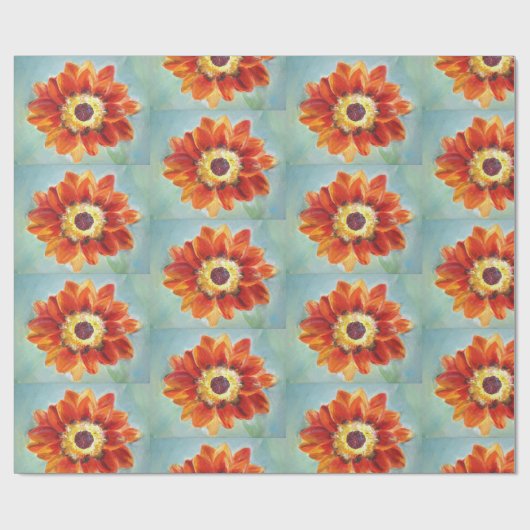 Perfect oranje zonnebloem inpakpapier (Vlak)