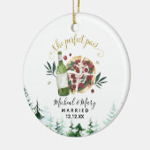 Perfect Paar Beer en Pizza Wedding Ornament Gift (Links)