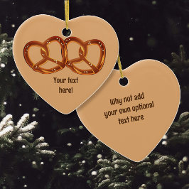 Perfect Paar of Pretzels vorm Knot - Jouw tekst op Keramisch Ornament