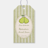 Perfect paar salie groene peer bruiloftsborrel cad cadeaulabel (Voorkant)