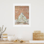 Perfect paar schattige liefdesvogels, grillen poster (Keuken)