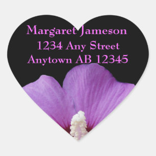 Perfect Paarse bloemenbruiloft adreslabel Hart Sticker
