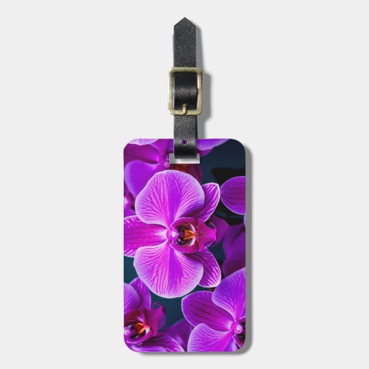 Perfect Paarse Orchidee Bagagelabel (Voorkant verticaal)