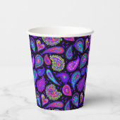 Perfect  Paarse Paisley Papieren Bekers (Achterkant)