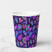 Perfect  Paarse Paisley Papieren Bekers (Rechts)