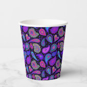Perfect  Paarse Paisley Papieren Bekers (Voorkant)