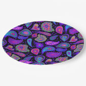 Perfect Paarse Paisley Papieren Bordje (Gekanteld)