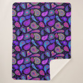 Perfect Paarse Paisley  Sherpa Deken (Voorkant)