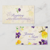Perfect Paarse Pansies Wedding Registry Kaart (Voorkant / Achterkant)