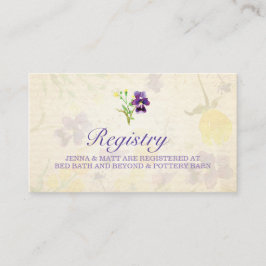 Perfect Paarse Pansies Wedding Registry Kaart