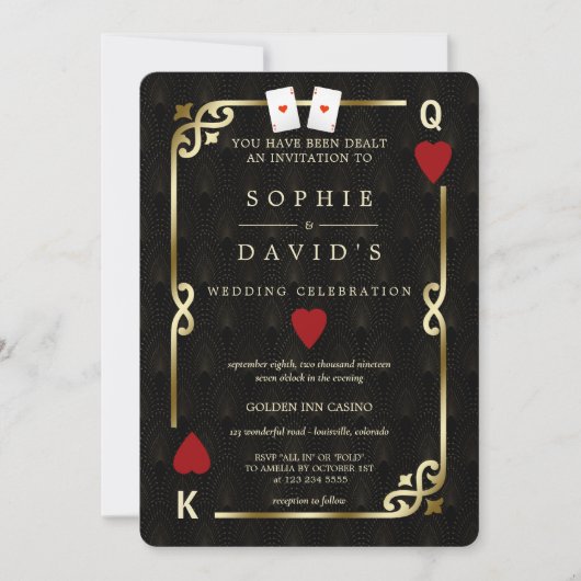Perfect Pair Ace Casino Las Vegas Poker Huwelijk Kaart (Voorkant)
