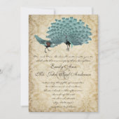 Perfect Pair Aqua Aged Damask Peacock Elegance Kaart (Voorkant)