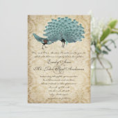 Perfect Pair Aqua Aged Damask Peacock Elegance Kaart (Staand voorkant)