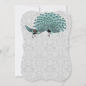 Perfect Pair Aqua Gray Peacock Metallic Elegance Kaart (Achterkant)
