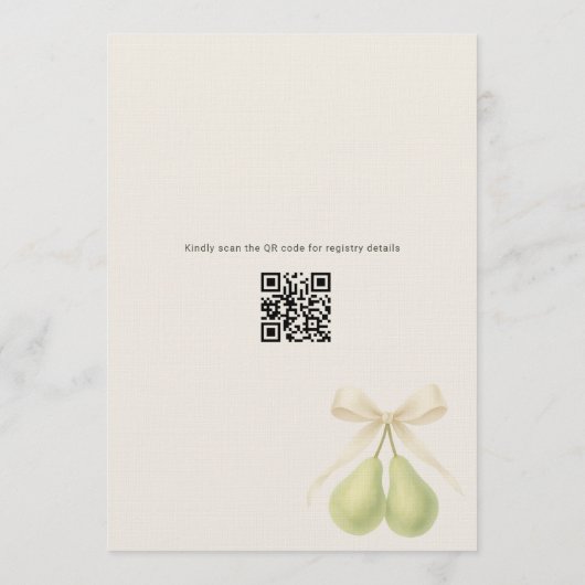 Perfect Pair Bow QR Code Bridal Shower Kaart (Achterkant)