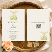 Perfect Pair Bow QR Code Bridal Shower Kaart
