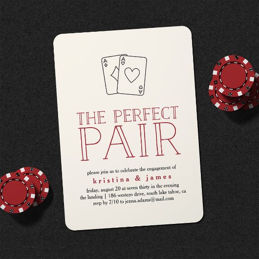 Perfect Pair Casino Engagement Party Kaart