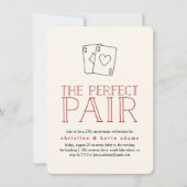Perfect Pair Casino Jubileum Party Invitation Kaart (Voorkant)