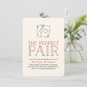 Perfect Pair Casino Rehearsal Dinner Invitation Kaart (Staand voorkant)