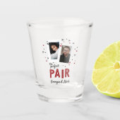Perfect Pair Casino Theme Couples Foto Favor Shot Glas (Voorkant)