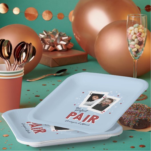 Perfect Pair Casino Theme Couples Photo Papieren Bordje (Multi)