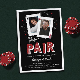 Perfect Pair Casino Theme Engagement Party Kaart