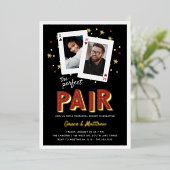 Perfect Pair Casino Theme Rehearsal Dinner Folie Uitnodiging (Staand Voorkant)