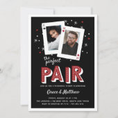 Perfect Pair Casino Theme Rehearsal Dinner Kaart (Voorkant)