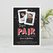 Perfect Pair Casino Theme Rehearsal Dinner Kaart (Staand voorkant)